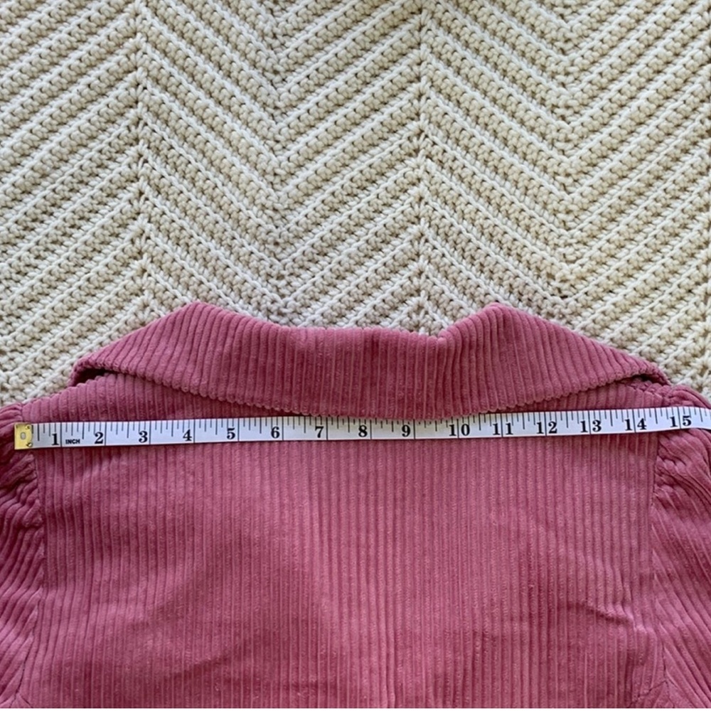 Anthropologie Elevenses Dusty Rose Pink Wide Wale Corduroy Jacket Blazer Coat - Picture 9 of 9